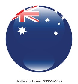 The flag of Australia. Flag icon. Standard color. Circle icon flag. 3d illustration. Computer illustration. Digital illustration. Vector illustration.