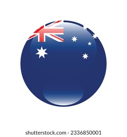 The flag of Australia. Flag icon. Standard color. Circle icon flag. 3d illustration. Computer illustration. Digital illustration. Vector illustration.