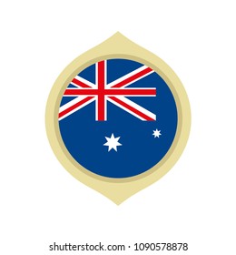 Flag of Australia inside a golden circle ornament
