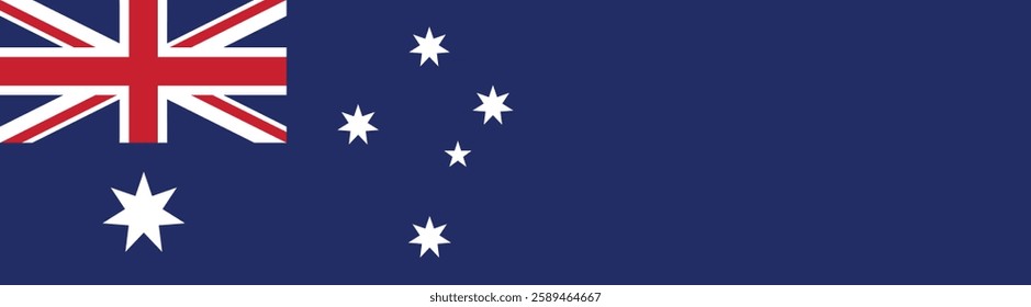 Flag of Australia. Australia flag long banner digital vector illustration