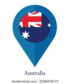 Flag of Australia, Flag of Australia Map pointer icon. Vector illustration flag pointer.
