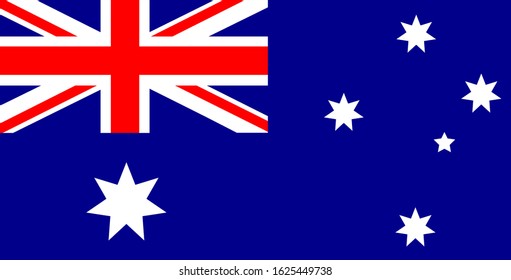 Flag Of Australia. The national symbol of the country, a rectangular blue panel. The British flag is shown in the upper left quarter.Vector illustration.
