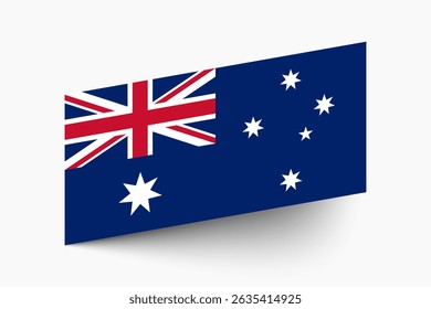 Bandeira da Austrália. Bandeira da Austrália cores oficiais inclinado ícone digital vetor ilustração design.