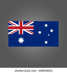 Flag of Australia on gray background