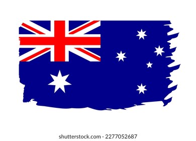 Bandera de Australia pintada con un pincel. Concepto abstracto. Bandera nacional australiana de estilo grunge. Ilustración del vector