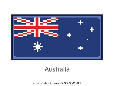 Flag of Australia in Pixel art stylization.