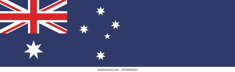 La bandera de Australia. Icono de rectángulo. Icono de marca. Color estándar. Una larga pancarta. Ilustración del equipo. Ilustración digital. Ilustración vectorial.