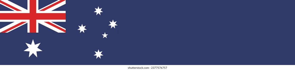 The flag of Australia. Rectangle icon. Flag icon. Standard color. A long banner. Computer illustration. Digital illustration. Vector illustration.