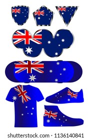 flag of Australia, a set of icons from the colors of the flag of Australia