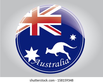 the flag of australia with some white silhouettes and a kangaroo