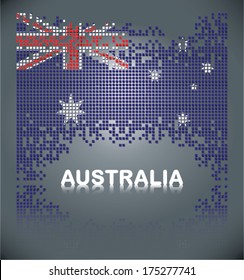 Flag Of Australia From Square Blocks, Vector