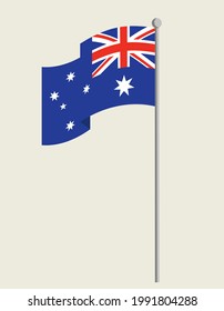 Flag of Australia. State symbol in flat style.