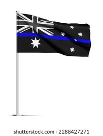 Flag of Australia with Thin Blue Line isolated on white background. EPS10 vector