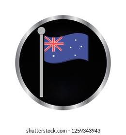 flag of Australia - vector icon on a black button