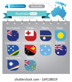 Flag of Australia. vector Illustration.