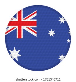 Flag Of  Australia Vector Illustration. Australian Flag Button With Cube Pattern Isolated On White Background