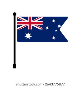 Bandeira da Austrália. Design de ícone de ilustração de vetor da bandeira da Austrália. Ícone do sinalizador de polo.
