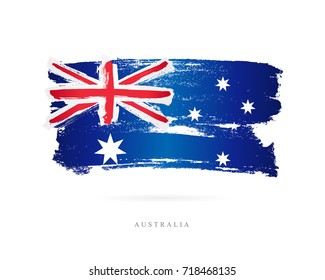 Flag Australia Brush Stroke Background Stock Vector (Royalty Free ...