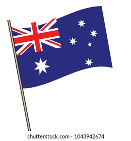 Flag of Australia , Australia flag waving isolated vector illustration