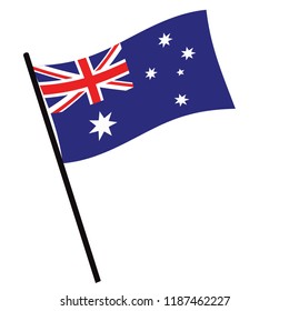 Flag Australia Australia Flag Waving Isolated Stock Vector (Royalty ...