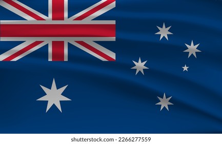 Flag of Australia, with a wavy effect due to the wind.