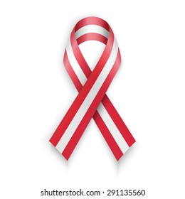 Flag of Austria. Austrian ribbons isolated on white, vector illustration