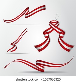 Flag of Austria. Austrian ribbons set. Vector illustration.