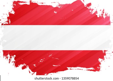 Flag of Austria brush stroke background. National flag of Republic of Austria. Vector illustration.