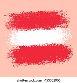 Flag of Austria from brush strokes in grunge style