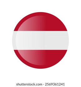 The flag of austria. Circle icon flag. Button flag icon. Standard color. 3d illustration. glossy circle badge	