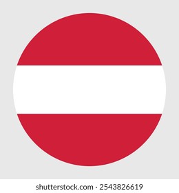 Flag of Austria. Austria circle flag logo icon digital vector illustration design.