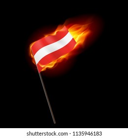 Flag of Austria. Concept Illustration of Crisis or War Conflict with Austrian flag