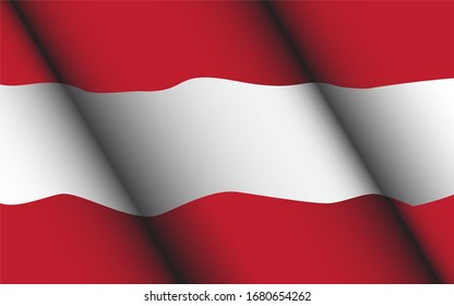 La bandera de Austria está compuesta por colores rojo y blanco