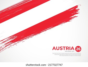 Bandera de Austria con fondo de textura de pincel pintado creativo