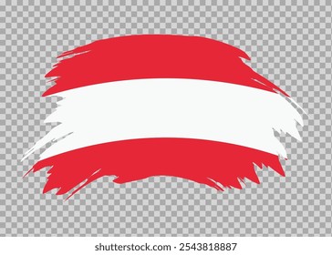 Flag of Austria with distressed paint stroke brush effect on isolated background