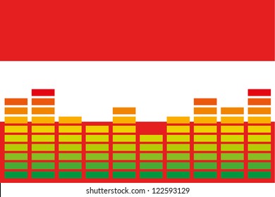 The flag of Austria with an equaliser on it