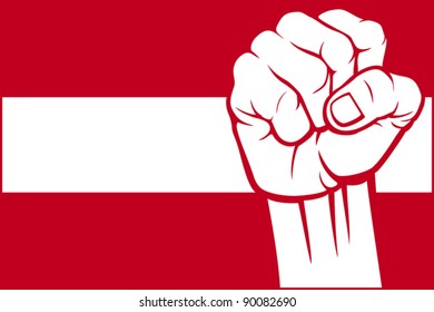Flag of Austria and fist