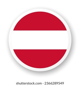 Flag of Austria flat icon. Round vector element with shadow underneath. Best for mobile apps, UI and web design.