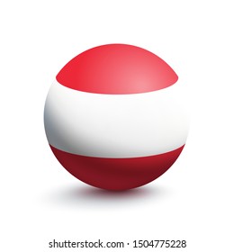 Flag of Austria in the form of a ball isolated on a white background. Vector illustration
