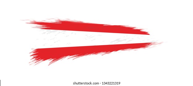 Flag of Austria in grunge brush stroke, vector grunge illustration.