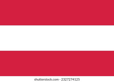 The flag of Austria. Flag icon. Standard color. Standard size. A rectangular flag. Computer illustration. Digital illustration. Vector illustration.
