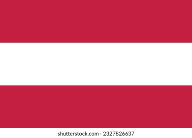 The flag of Austria. Flag icon. Standard color. Standard size. A rectangular flag. Computer illustration. Digital illustration. Vector illustration.