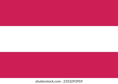 The flag of Austria. Flag icon. Standard color. Standard size. A rectangular flag. Computer illustration. Digital illustration. Vector illustration.