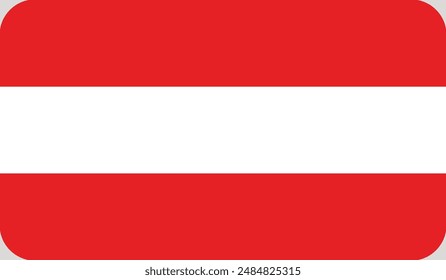 The flag of Austria. Flag icon. Standard color. Standard size. A rectangular flag. Vector illustration.