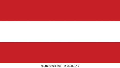 The flag of Austria. Flag icon. Standard color. Standard size. A rectangular flag. Computer illustration. Digital illustration. Vector illustration.