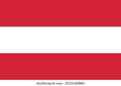 Flag of Austria. An illustration of the Austria flag. A rectangular flag. Standard size flag icon.