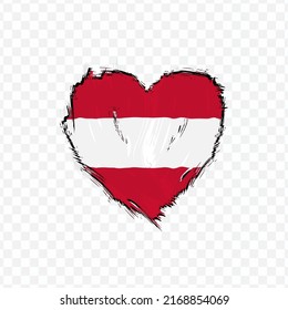 Flagge Österreichs in verliebter Texturbürste mit transparentem Hintergrund, Vektorgrafik in EPS-Dateien