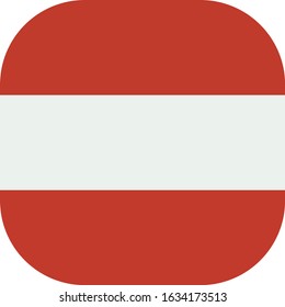 Flag of Austria. Modern icon design, rounded square flag.