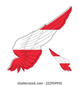 flag of Austria on abstract Wing and white background. Vector illustration