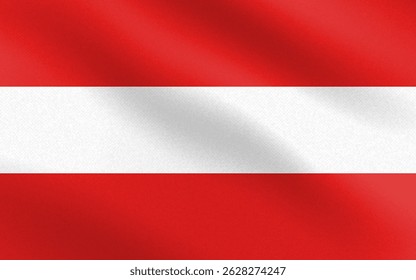Bandera de Austria con textura de papel y luz. Ilustración vectorial 